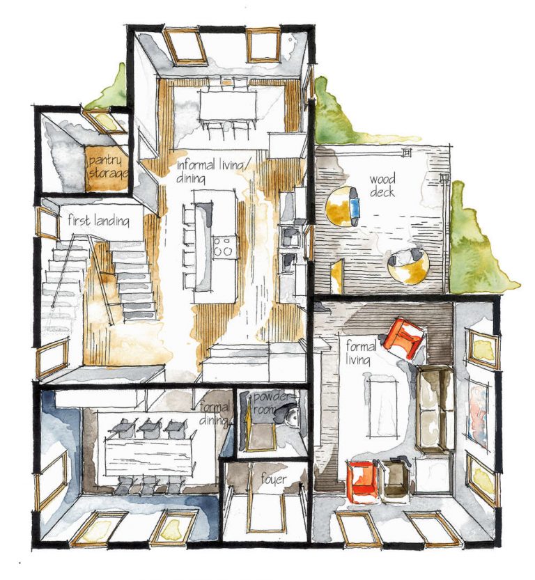 Watercolour Rendering Architectural Watercolor Rendering