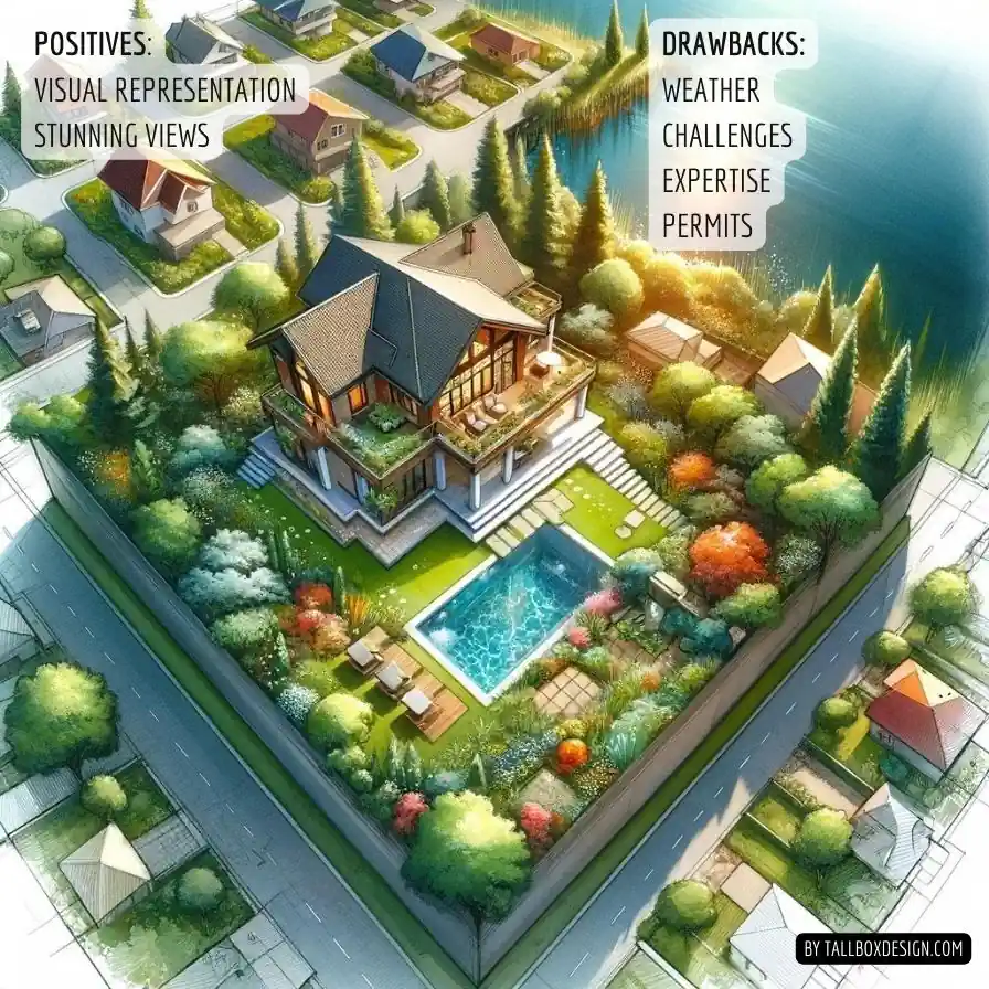 A house with a pool in the middle of a city, perfect for first-time homebuyers.