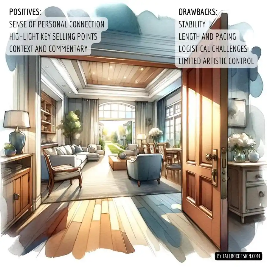 A drawing of a living room, showcasing must-have shots for listings.