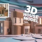 3D house model is perfect for visualizing layouts and design concepts.