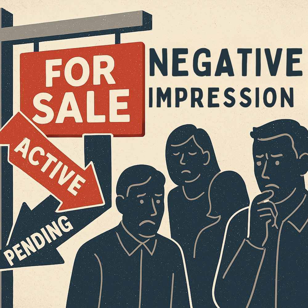 "For Sale," "Active," and "Pending," labeled "Negative Impression"