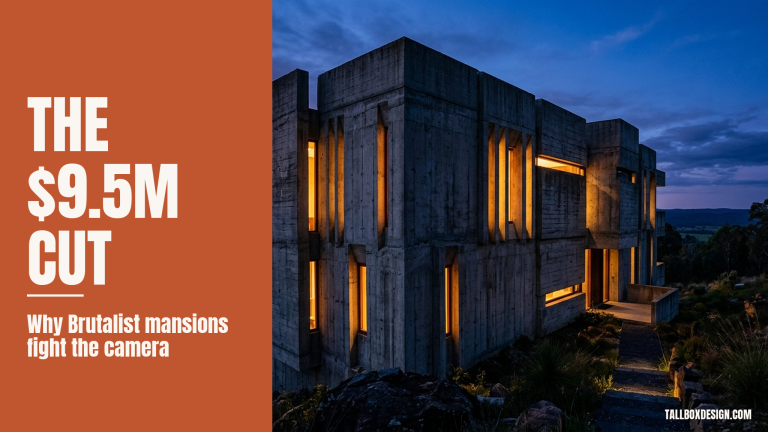 Read more about the article Kylie Jenner Cut $9.5M Off Her Brutalist Mansion: Why Concrete Houses Fight the Camera